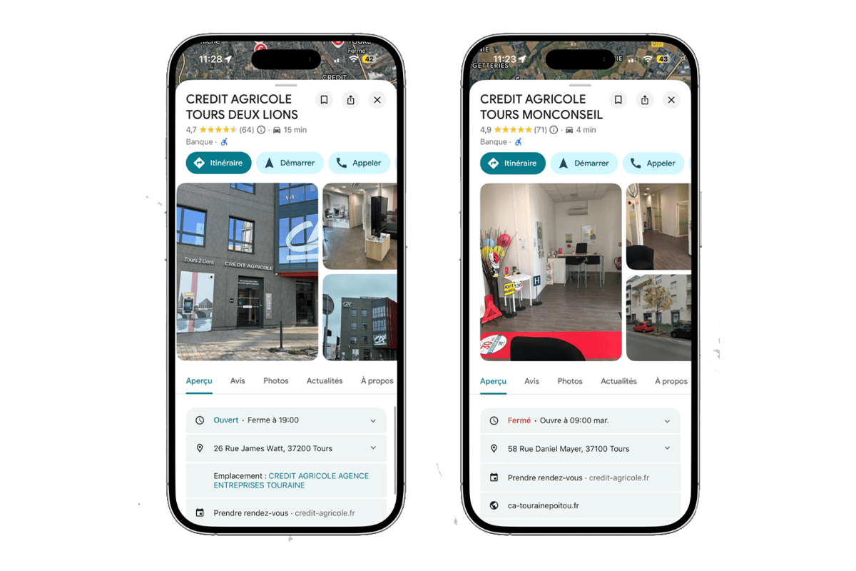 Mockup Fiches Google My Business CATP Gestion & optimisation du référencement fiches Google My Business Tours 37