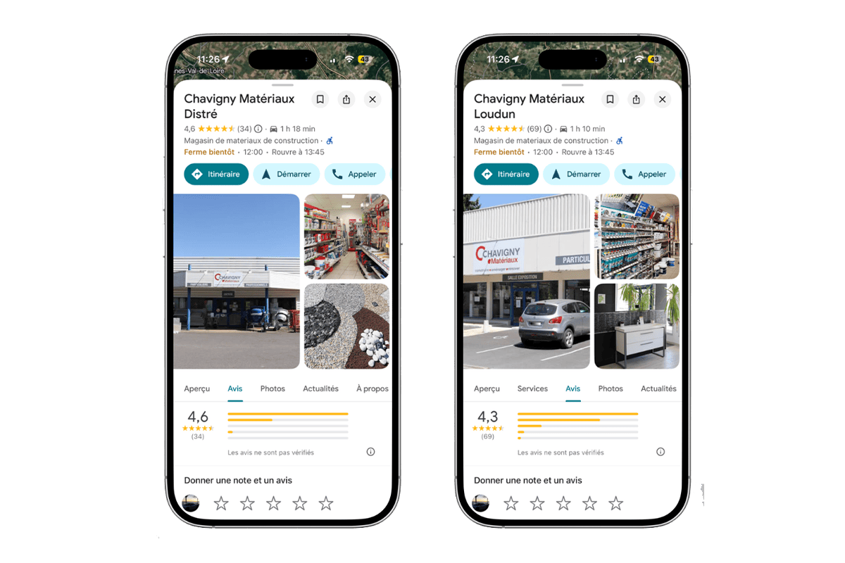 Mockup Fiches Google My Business Chavigny Création & gestion des fiches Google My Business Tours 37